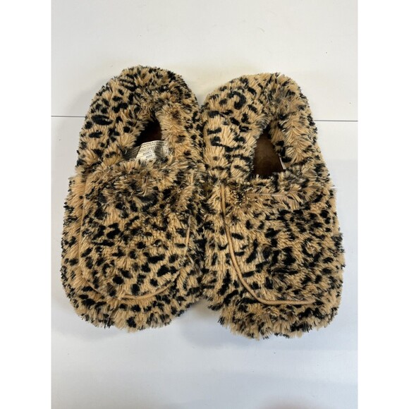 Warmies Woman's Microwavable Fuzzy Slippers. Leopard Print. One size Up to Sz 9 - Picture 7 of 7